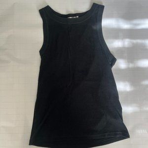 Banana Republic Black Fitted Ribbed Tank Top Size Medium